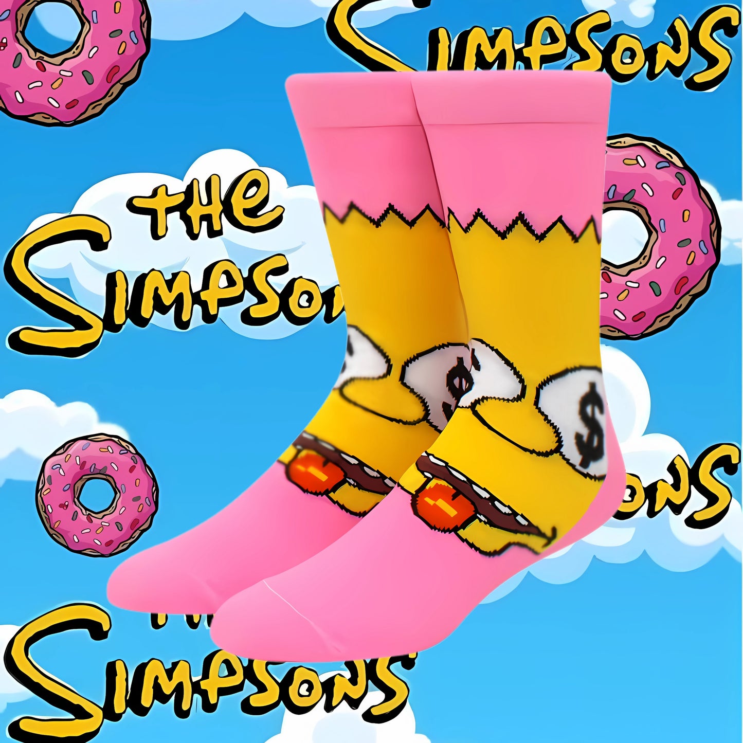 The Simpsons Donut Drip Socks