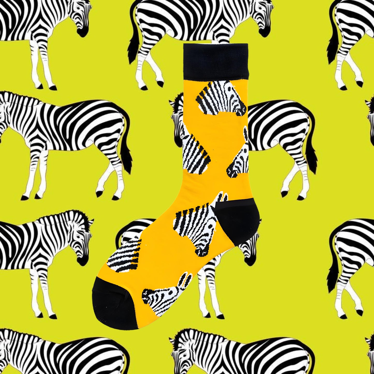 Zebra Head Novelty Sock