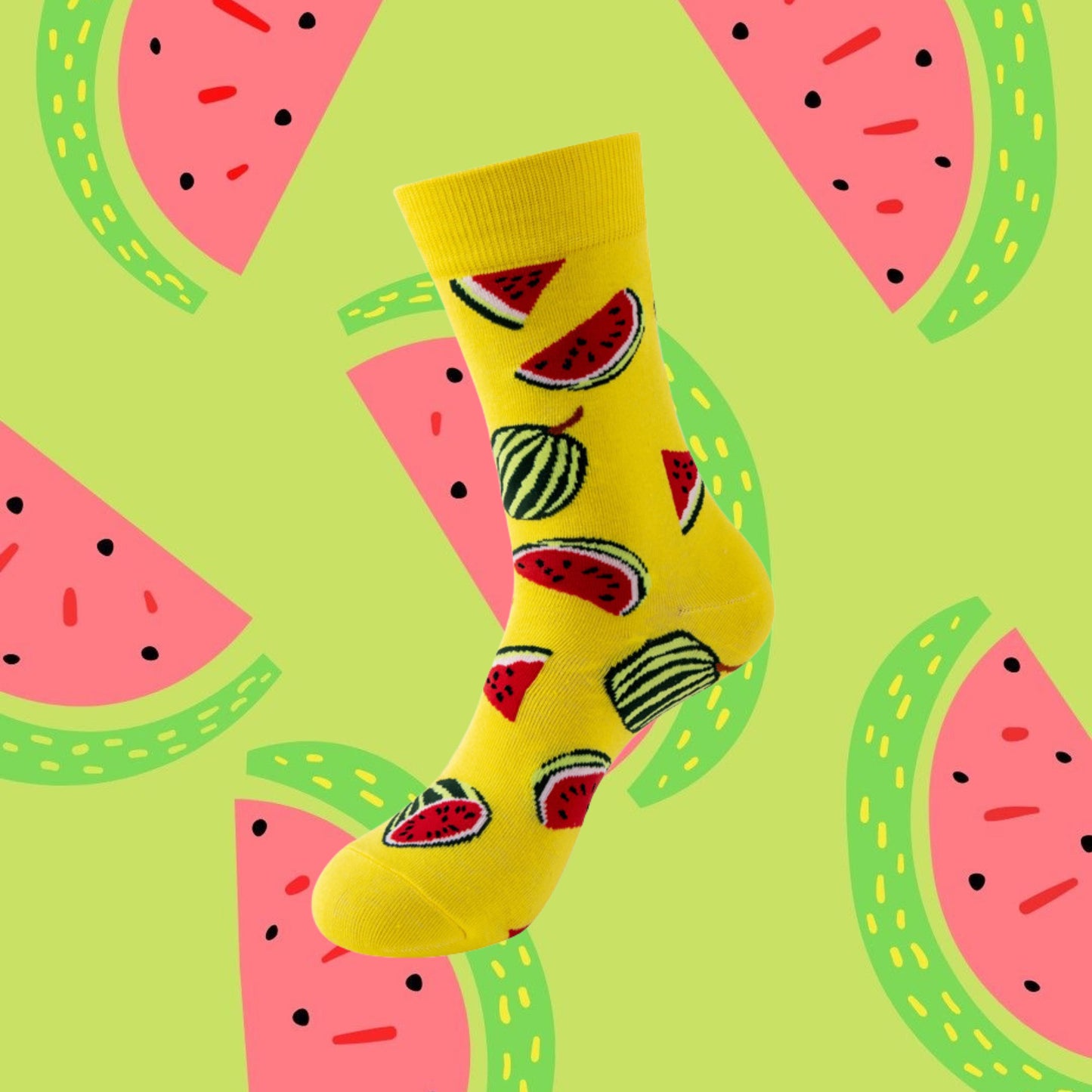 Summer Slices Watermelon Crew Socks
