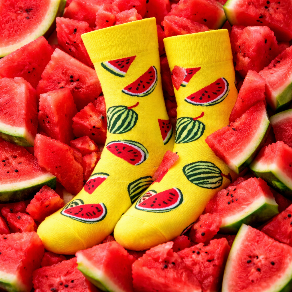 Summer Slices Watermelon Crew Socks