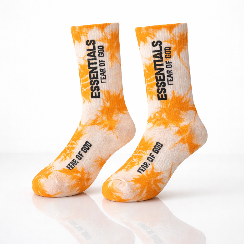 Essentials Fear of God Orange Tie-Dye Socks