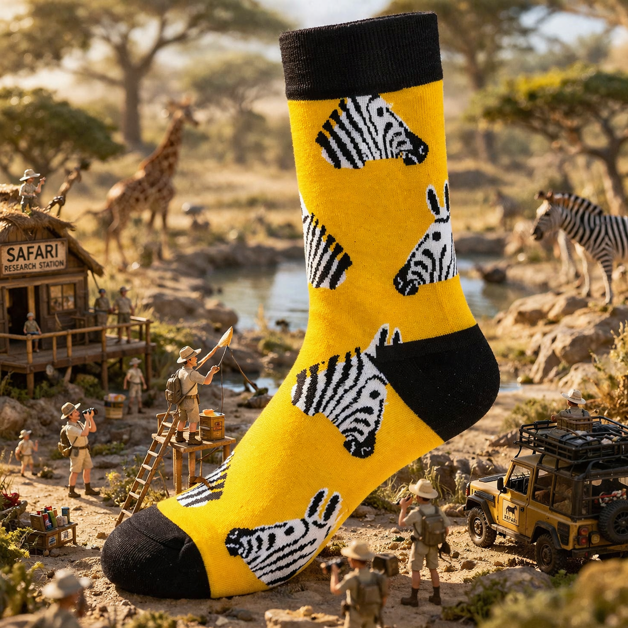 Zebra Head Novelty Sock