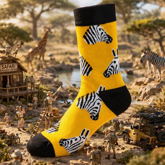Zebra Head Novelty Sock