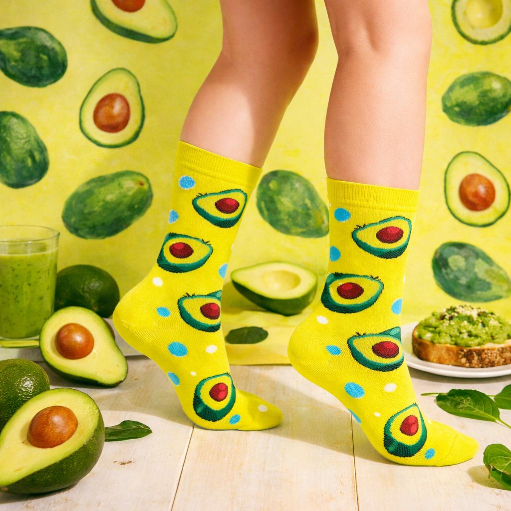 Bright Avocado Crew Socks