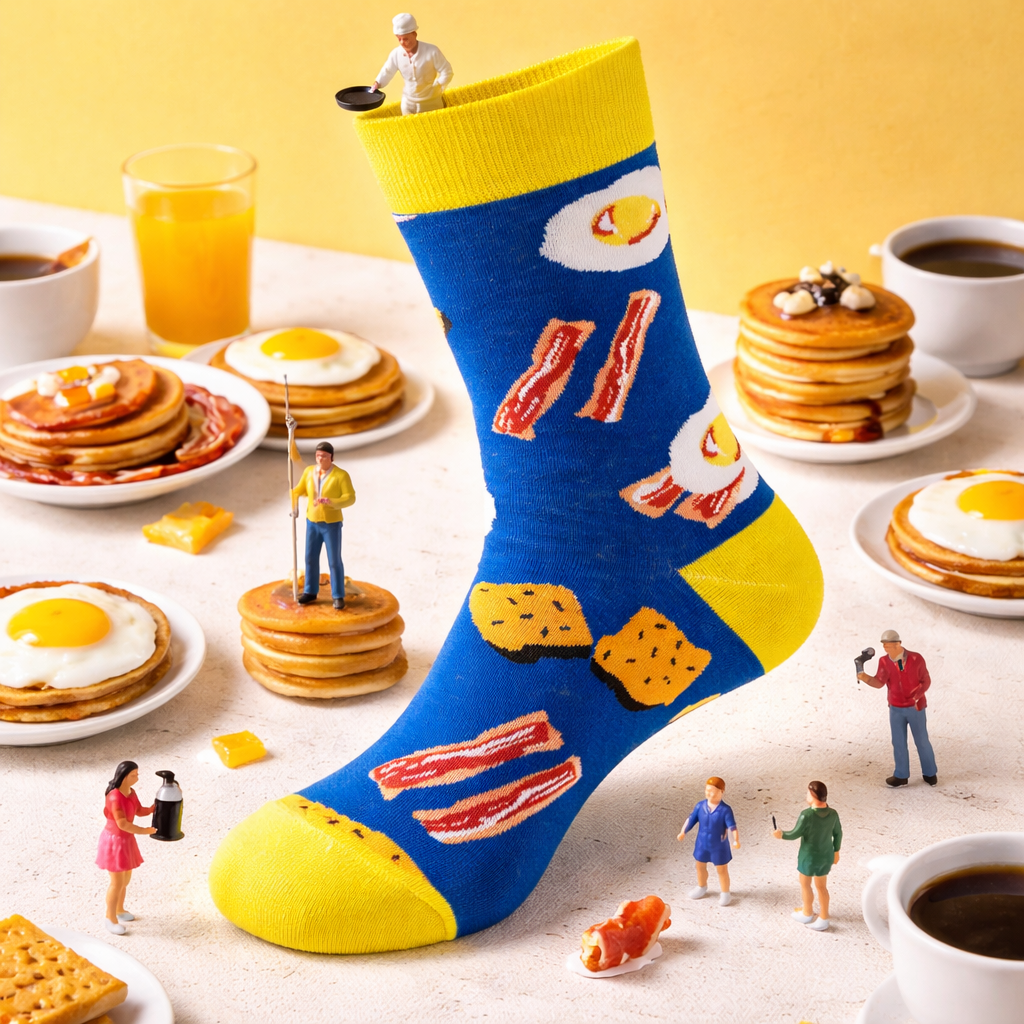 Sizzling Breakfast Crew Socks