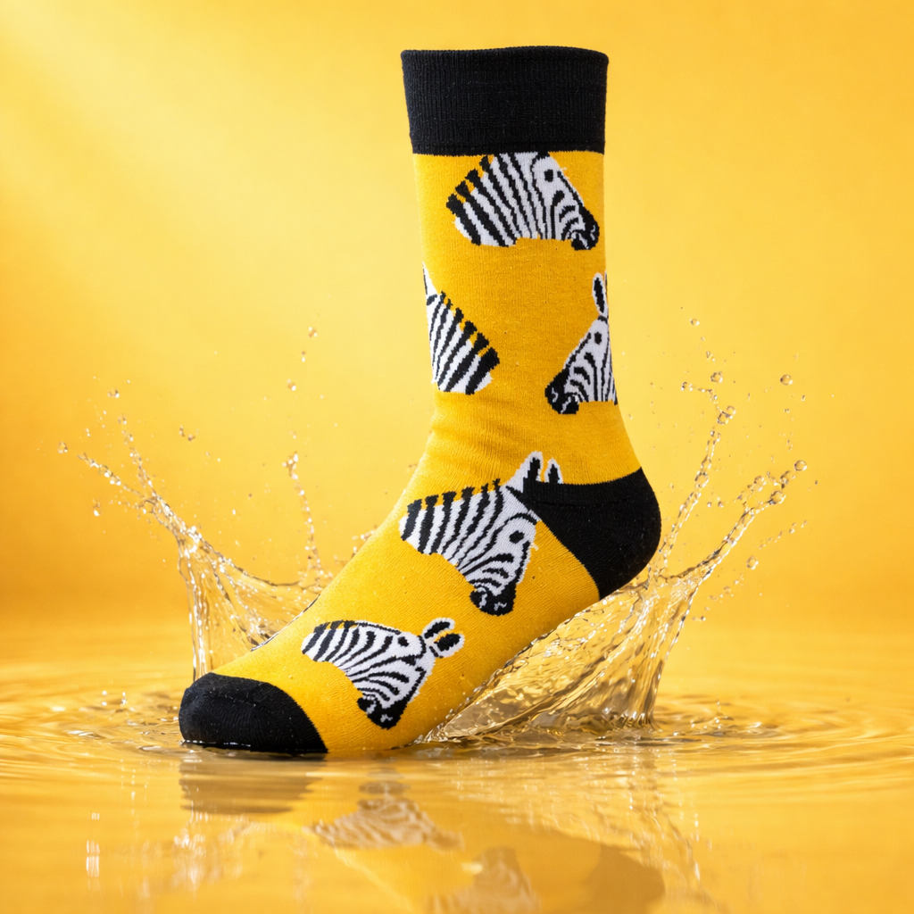 Zebra Head Novelty Sock