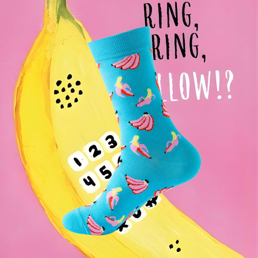 Pink Banana Phone Socks