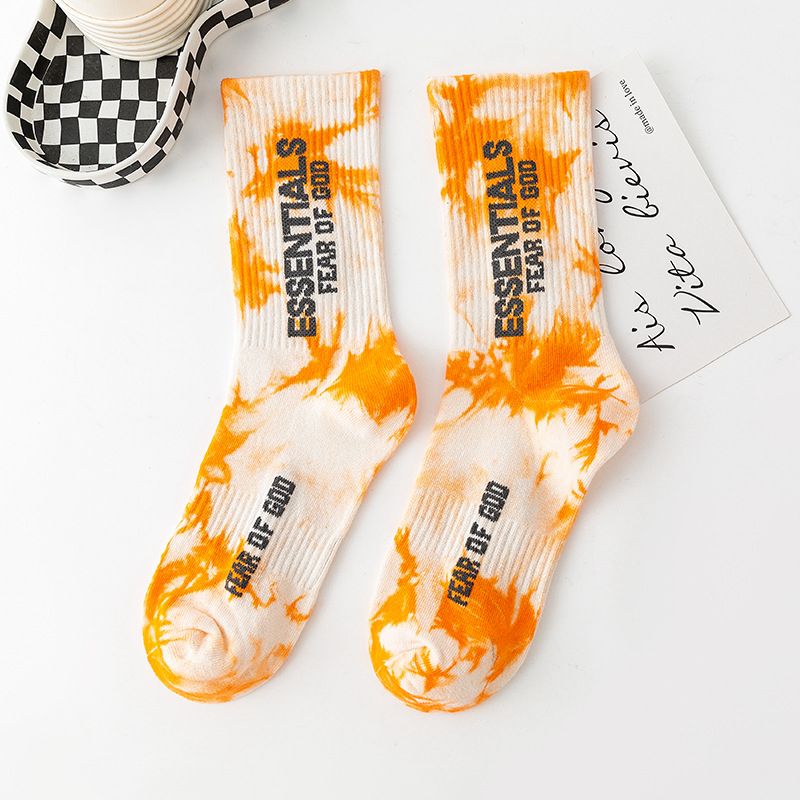 Essentials Fear of God Orange Tie-Dye Socks